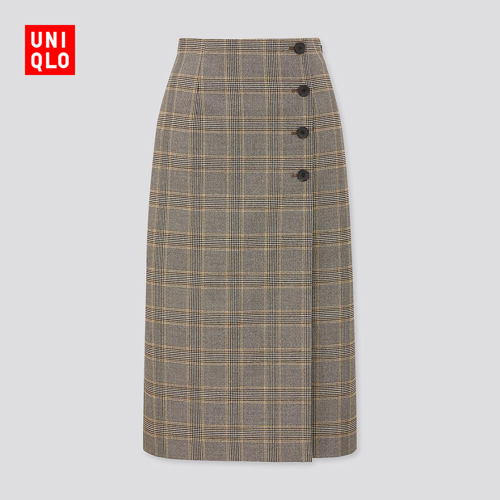 ユニクロ レディース サイドブレストチェックラップスカート(スカート) 431028 UNIQLO