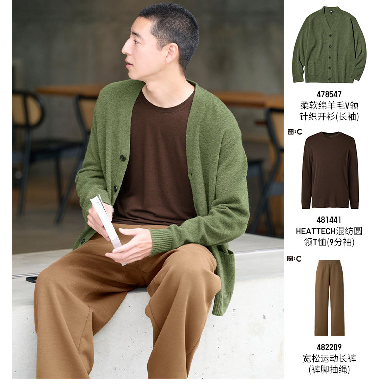 Uniqlo, мягкий шерстяной трикотажный кардиган, свитер Uniqlo 