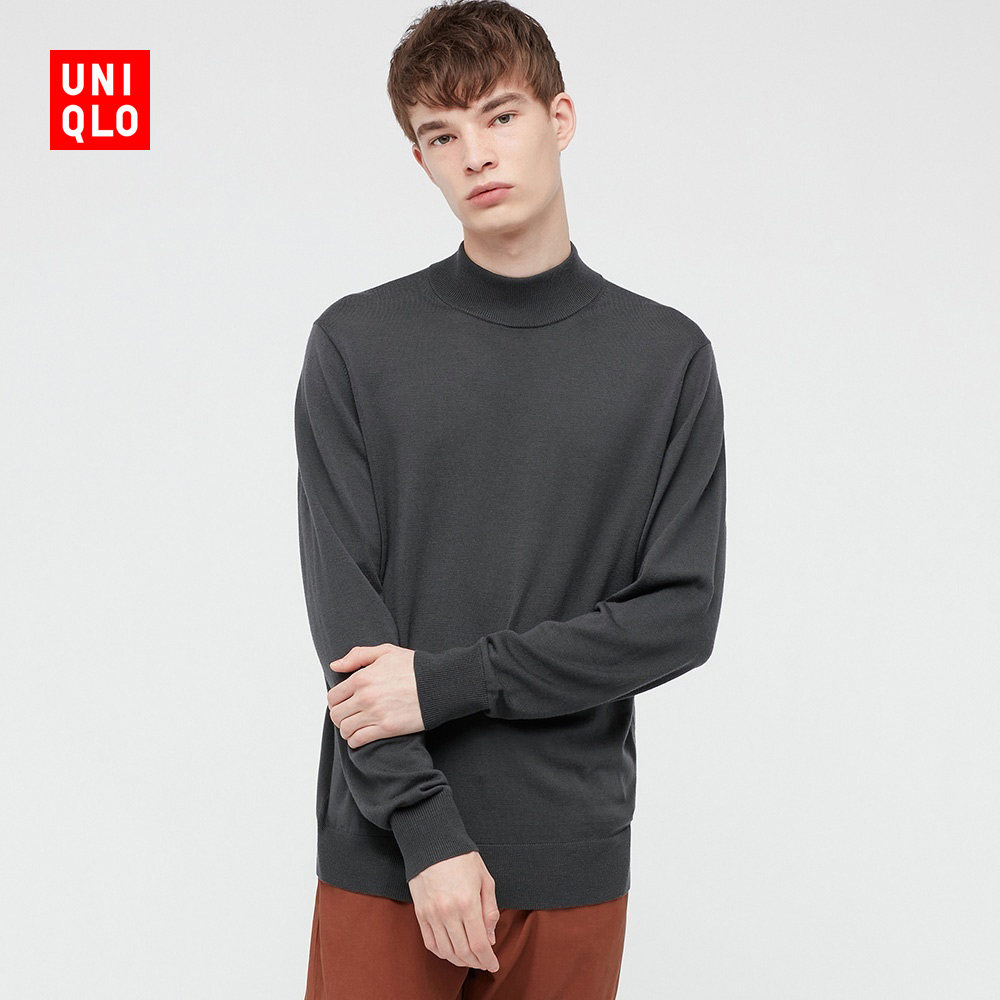 Uniqlo Men's Worsted Merino Turtleneck Knit (Long Sleeve Wool Sweater) 438787