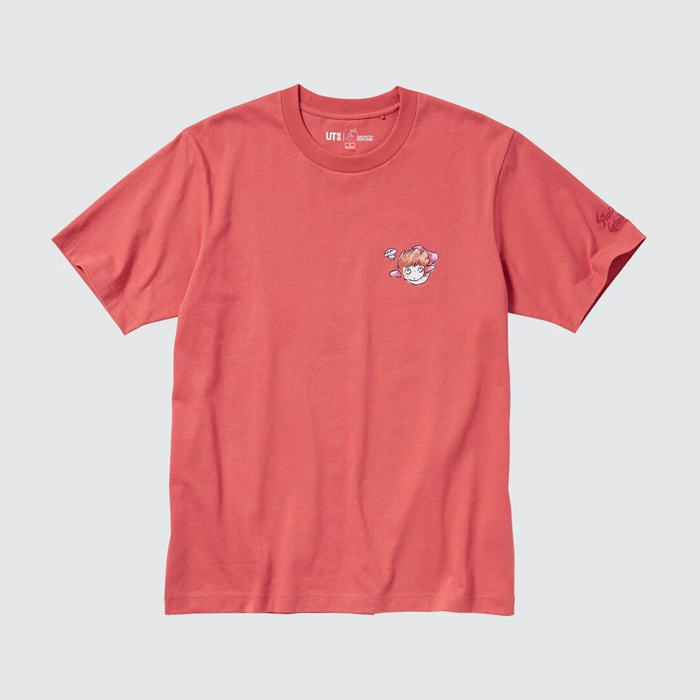 Футболка с короткими рукавами Ponyo joint на Uniqlo UT Ghibli Cliff, стиль 100% хлопок для мужчин и женщин