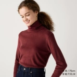 Женский флисовый пуловер с двумя лацканами Uniqlo HEATTECH, основа футболки с высоким воротником 459793 470142