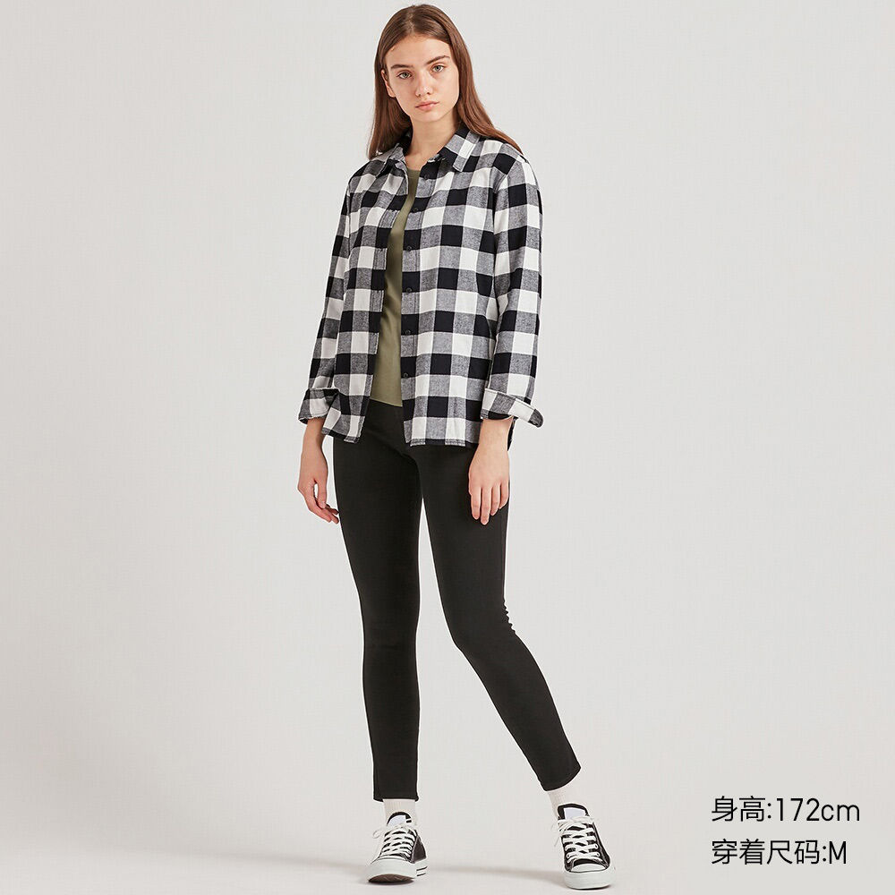 women's flannel plaid shirt (long sleeve) 421606 uniqlo uniqlo