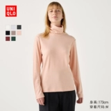 Женский флисовый пуловер с двумя лацканами Uniqlo HEATTECH, основа футболки с высоким воротником 459793 470142
