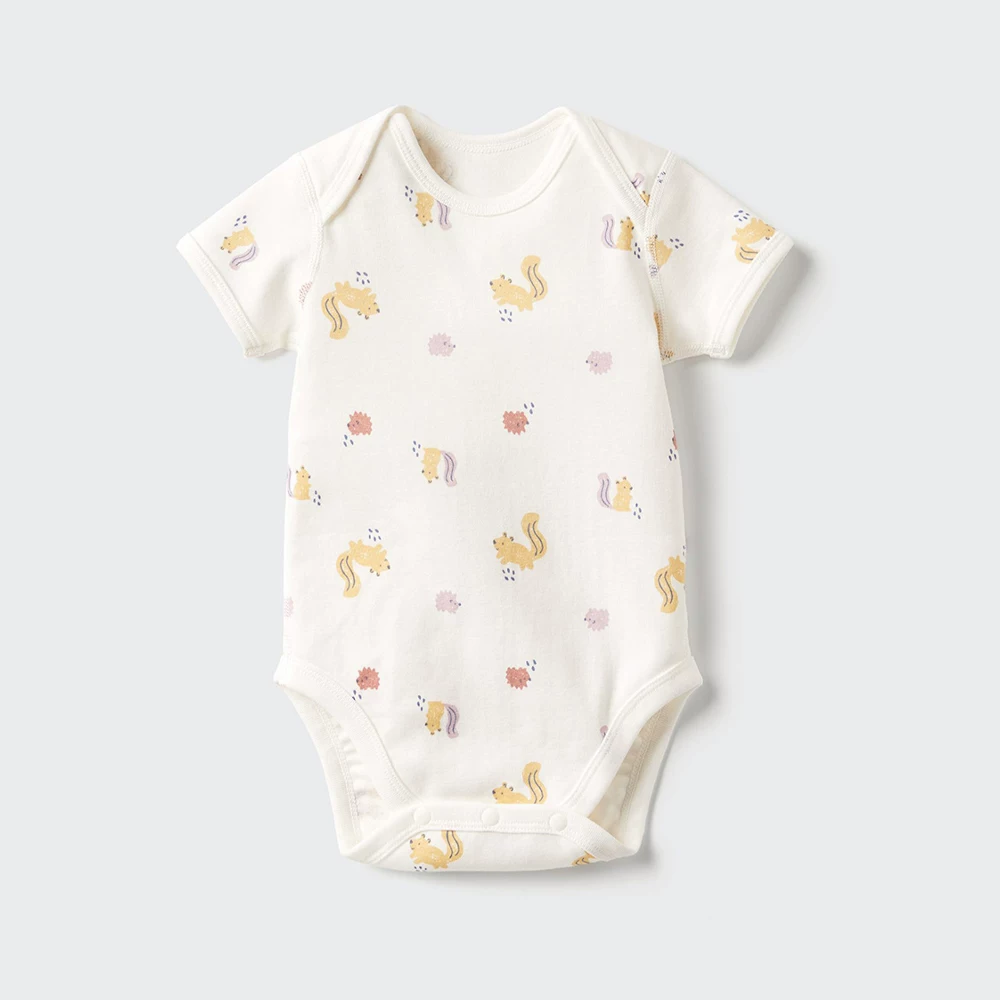 Uniqlo infantil and toddler JOP однораздельный комбинезон с коротким рукавом 478354 478355 478356