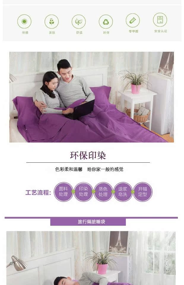 Du lịch khách sạn qua túi ngủ bẩn người lớn du lịch trong nhà đơn đôi di động bông mỏng du lịch chống bẩn tấm - Túi ngủ túi nhộng cho bé