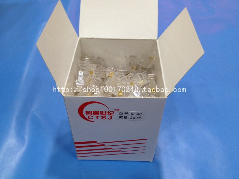 Creatives Century RJ11 4 Core Phone Crystal Head RJ11 quadcore Telephone line Crystal Head 6P4C Crystal Head