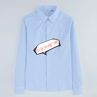 [Длинное рукав] темная пряжка вертикальная синяя