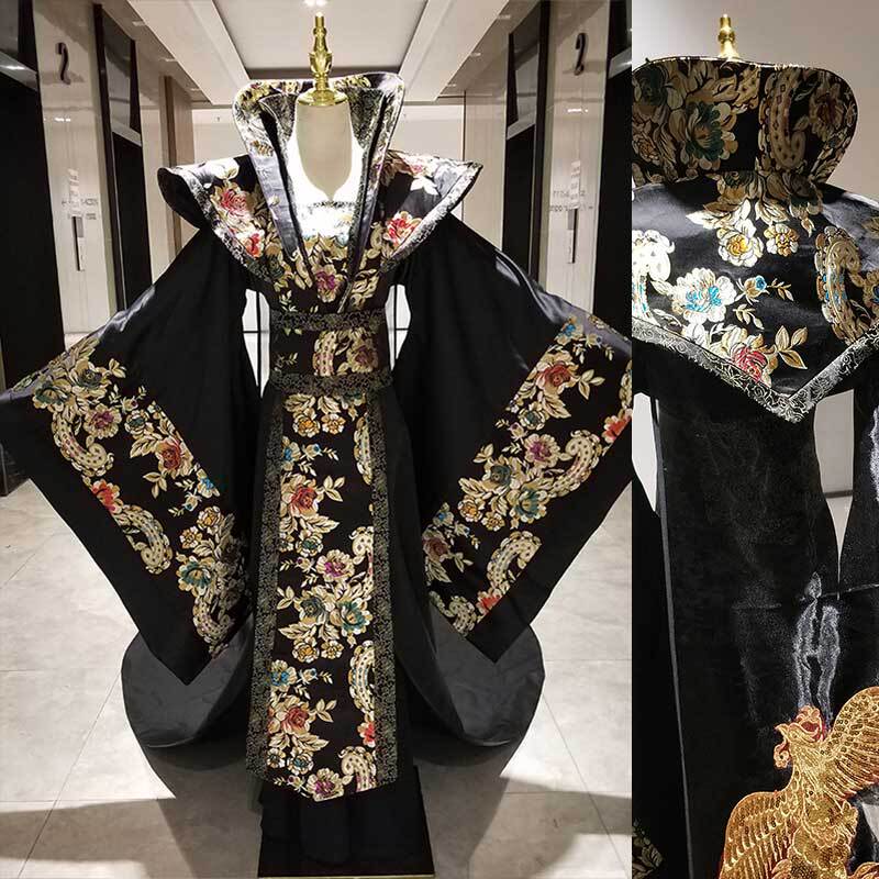 Tang Dynasty Clothing Wu Zetian Ancient Costume Hanfu Women's Adult Plus Size Dragon Robe Heavy Craftsmanship Original Black Imperial Concubine Queen Costume