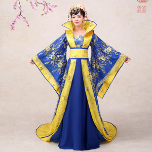 Chinese Folk Dance Dress Han women Chinese Style Black Costume Costume Queen concubine tailed Princess ancient stage Tang costume performance