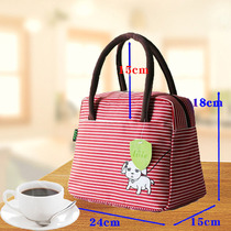 Canvas waterproof portable lunch box bag student cartoon lunch box bag with rice bag mommy hand carry