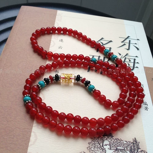 Натуральный ониксовый браслет, четки, подвеска, 108 бусин, подарок на день рождения