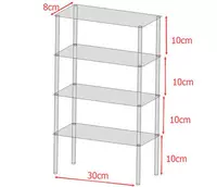 Четыре слоя из 30 ширины 8 на высоту 10 см прозрачно