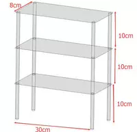 Три -слоя длины 30 ширина 8 на высокий 10 см прозрачный