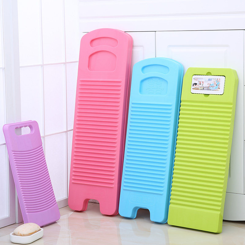Plastic thickened washing board Household large candy color extended washboard non-slip durable penalty kneeling laundry helper