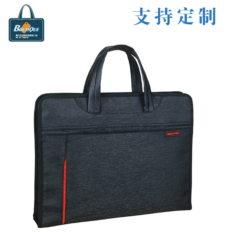 New document bag three-dimensional briefcase business information multi-function bag conference multi-color Oxford cloth tote bag customization