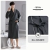 [Sự mềm mại] Bộ đồ ngủ Áo ngủ nam Áo choàng tắm nam Áo khoác mùa xuân và mùa thu Kimono Cotton nguyên chất Dài tay Phần dài ao nam Áo khoác