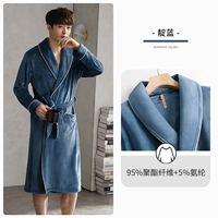 936483-Мужской халат-Индиго-Сплошной цвет