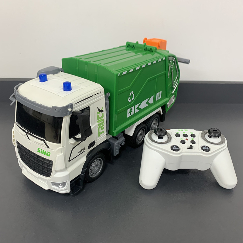 Remote Control Alloy Garbage Truck Transportation Sanitation Vehicle Electric Wireless Vehicle Children's Engineering Vehicle Rc Toy