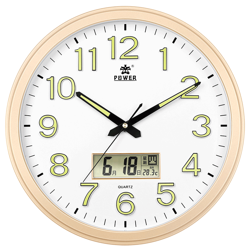 Overlord thick character large wall clock living room calendar wall watch fashion creative simple perpetual calendar clock luminous quartz clock