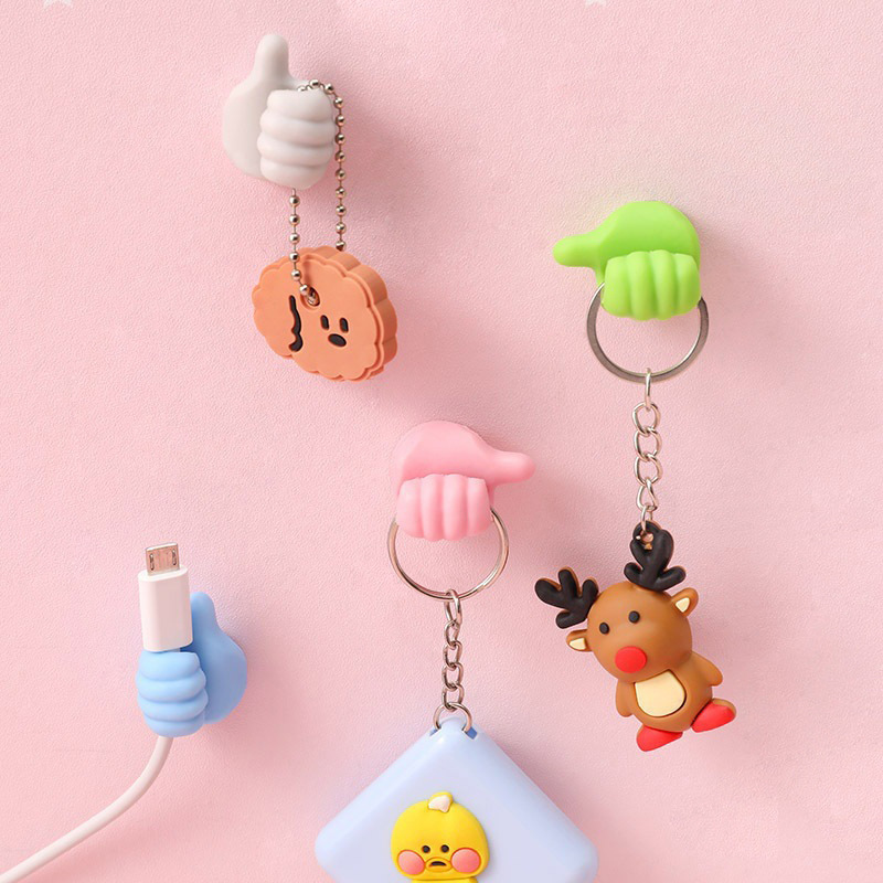 Creative Thumbs-Up Hook, Combinable Adhesive Thumb-Shaped Cable Organizer, Sticky Hook for Hair Ties, Keys, and Small Items