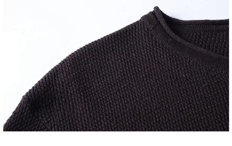 Bigplus size lớn áo thun nam áo len nam cổ tròn dài tay cộng với phân bón để tăng áo len béo - Kéo qua áo đôi nam nữ