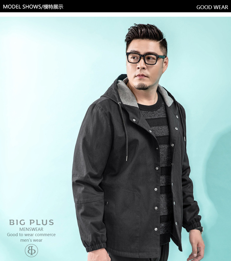 Bigplus cộng với phân bón XL nam áo gió nam béo 2017 mới kinh doanh áo khoác giản dị áo gió phao nam
