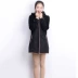 Áo khoác len mới mùa đông mỏng nữ LE252 trùm đầu giữa áo len ấm áp cho mẹ - Trung bình và dài Coat