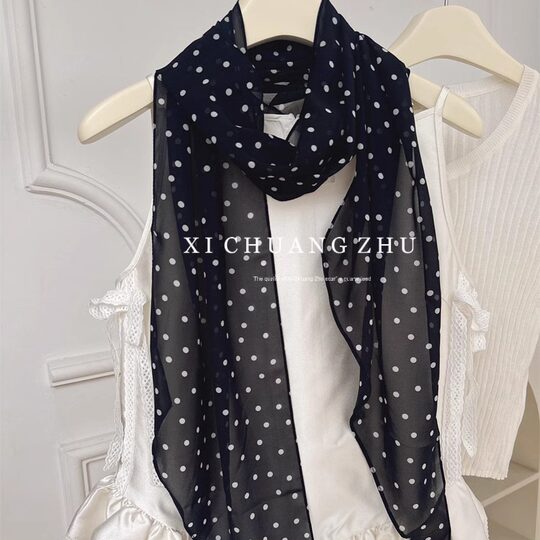 2024 autumn and winter new fashionable leopard print silk scarf retro spring and summer new versatile decorative thin decorative scarf headscarf