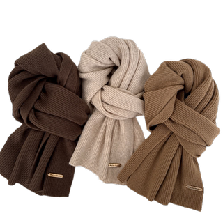 Soft and Retro 2024 New Scarf for Women, Winter Solid Color Versatile Knitted Warm High-End Neck Warmer