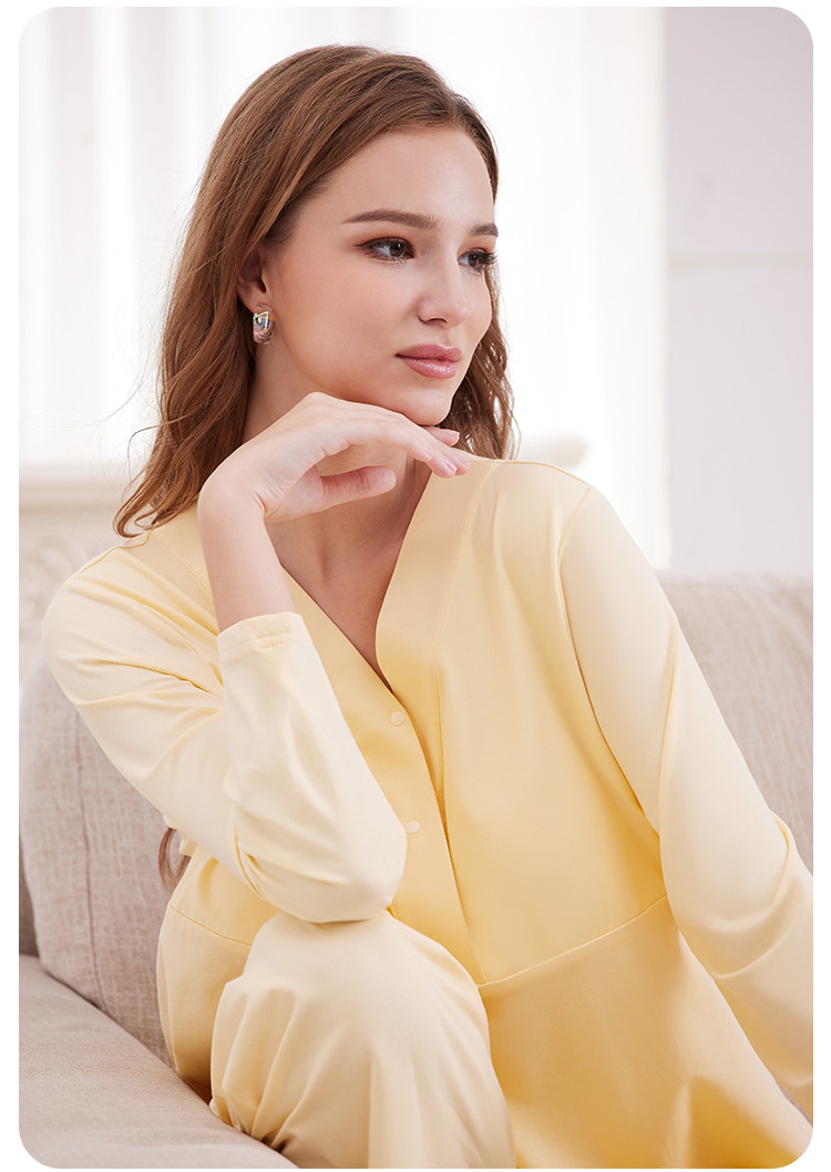 Postpartum Clothing, Summer Pure Cotton Thin Style, Sweat-Absorbent, Postpartum, with Breast Pads, Maternity Pajamas, Short-Sleeved, Breastfeeding — 21