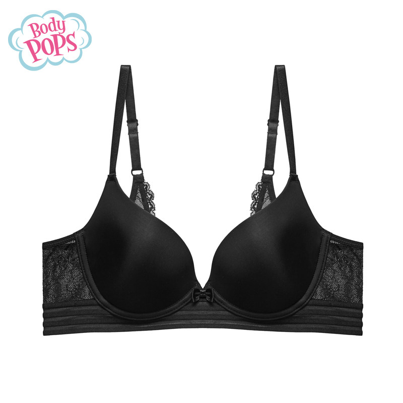 bodypops new solid color lace sexy gathered comfortable bowknot bra underwear ladies bra with steel ring