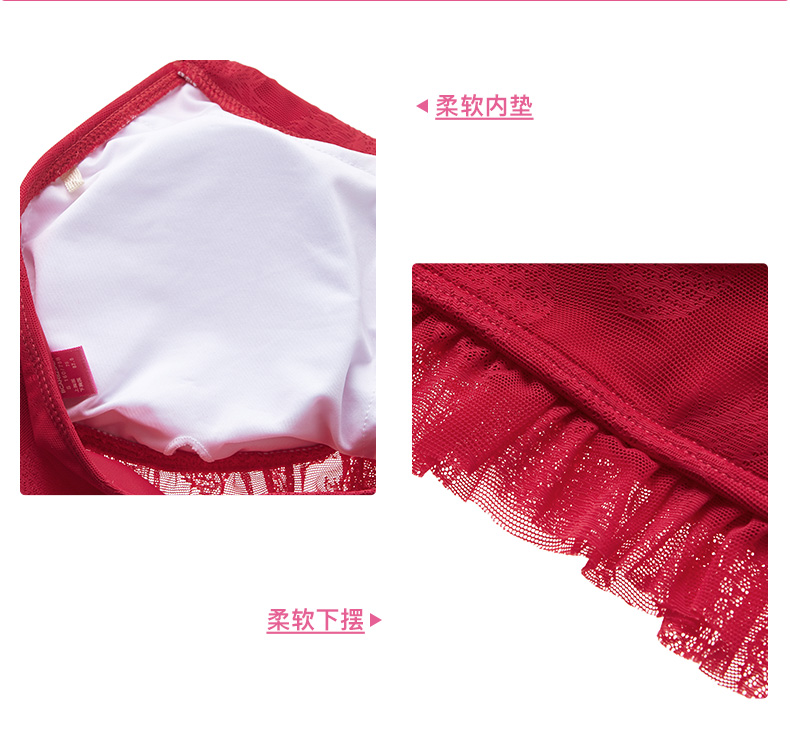 Bodypops cô gái dễ thương ren tam giác chia áo tắm spa nữ BCAR823AB1 - Bộ đồ bơi hai mảnh 	các kiểu đồ bơi 2 mảnh	