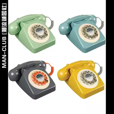 Overseas WILD WOOD retro nostalgic pop home rotating design landline disc wheel phone wired phone