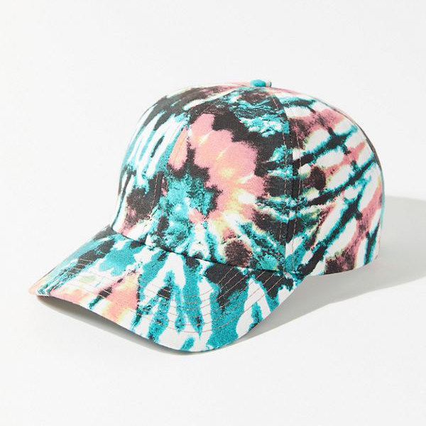 Trend Tutorial Agency] Autumn and winter tide brand net red flame pattern tie-dye effect printing men's and women's combined baseball cap