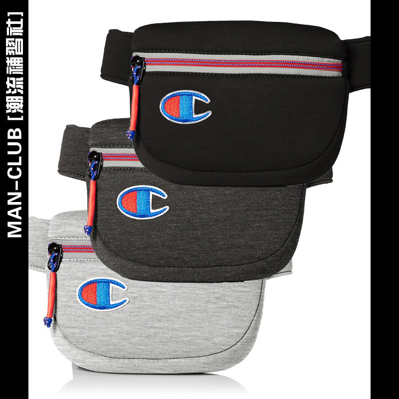 Trend tutorial agency] European and American CHAMPION champion tide space cotton men and women neutral waist bag oblique cross bag dual-use bag