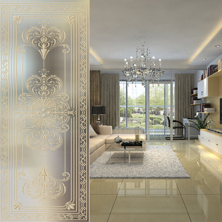 Art glass porch partition simple European screen modern simple double-sided effect light transmission