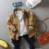Áo sơ mi bé trai nhung kẻ mùa đông cộng với nhung bé dày cotton ấm áp áo dài tay cho bé Áo sơ mi