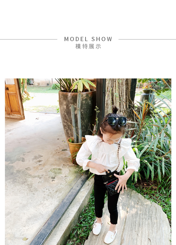 Amybaby quần áo trẻ em nữ áo dài tay 2019 mới cho trẻ em mùa xuân áo sen lá công chúa - Áo sơ mi shop trẻ em