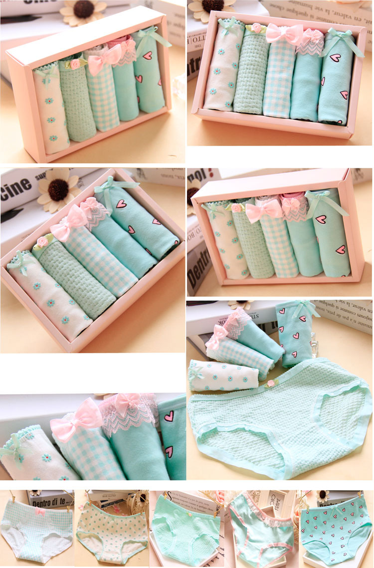 Cô gái trong chàng trai lớn gợi cảm bông cotton eo thấp tuần tam giác tóm tắt hộp quà tặng Ngày lễ tình nhân quần lót cotton