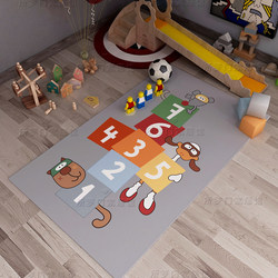 Children's room carpet, bedroom bedside blanket, plaid reading area, play game mat, learning desk and chair floor mat