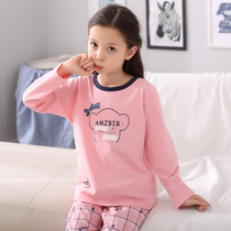 Spring and autumn girls pajamas long-sleeved cotton childrens home uniforms cartoons children mother and daughter sets