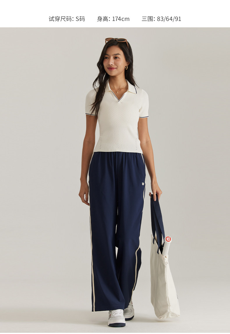 Wilson уилл выиграть официальный лето мисс дикий плотно движение теннис ретро V воротник ткать POLO 