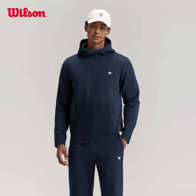 Wilson 26Th Autumn New Men's Flyknit Hooded Zipper Versatile Tennis Sports Knit Jacket Wilson 26Th Autumn New Men's Flyknit Hooded Zipper Versatile Tennis Sports Knit Jacket