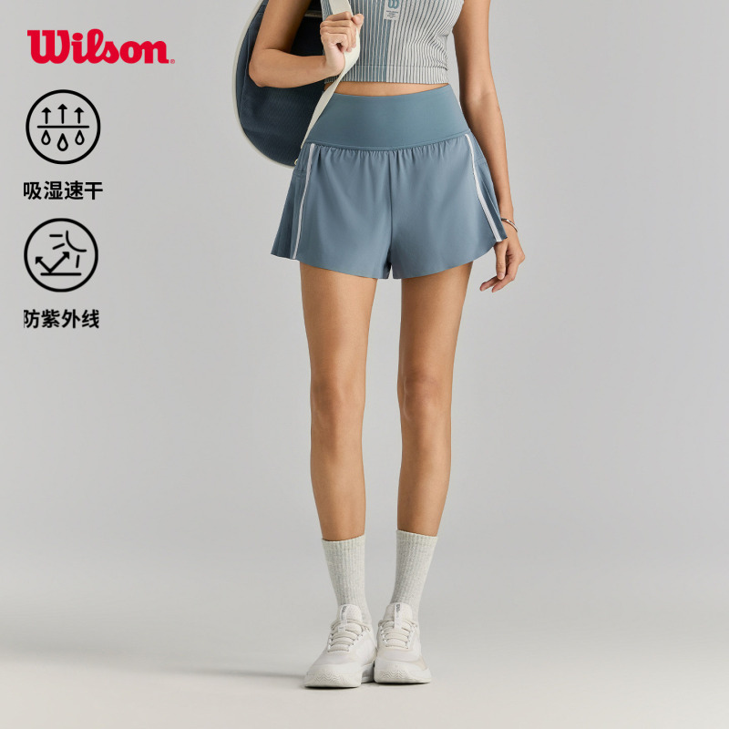 Wilson Summer Women's Wsp Series Pleated Loose Tennis Sports Elastic Versatile Woven Shorts