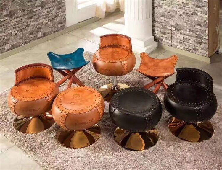 Factory direct red-red-quadruple-red-double fisherman Bull Leather benches Rotating Benches Adjustable High And Low Backrest