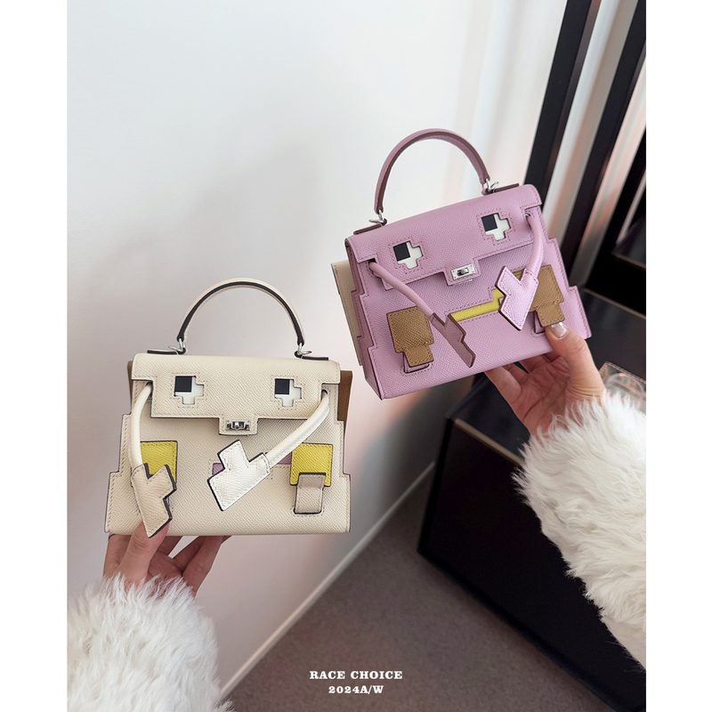 Racechoice Smiley Face Bag Handmade Wax Thread Spoof Milkshake White Mosaic Doll Bag Cute Bag for Women