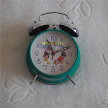 Big double bell cock eating rice Vintage clockwork mechanical alarm clock Nostalgic collection horseshoe watch chicken head will move