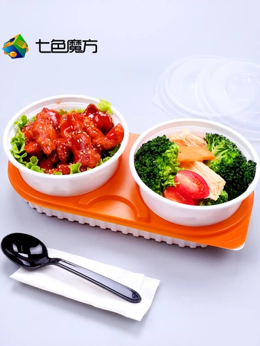 Семь цветных коробок для выписки Rubik Fast Fast Fast Fast Food Box Круглый милл бокс Двойной слой два -слой