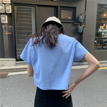 Sleep at 11 homemade summer new clean color simple loose Joker short T-shirt jacket