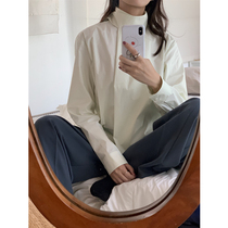 Sleep at 11 homemade New shirt simple loose special design high neck retro long sleeve shirt